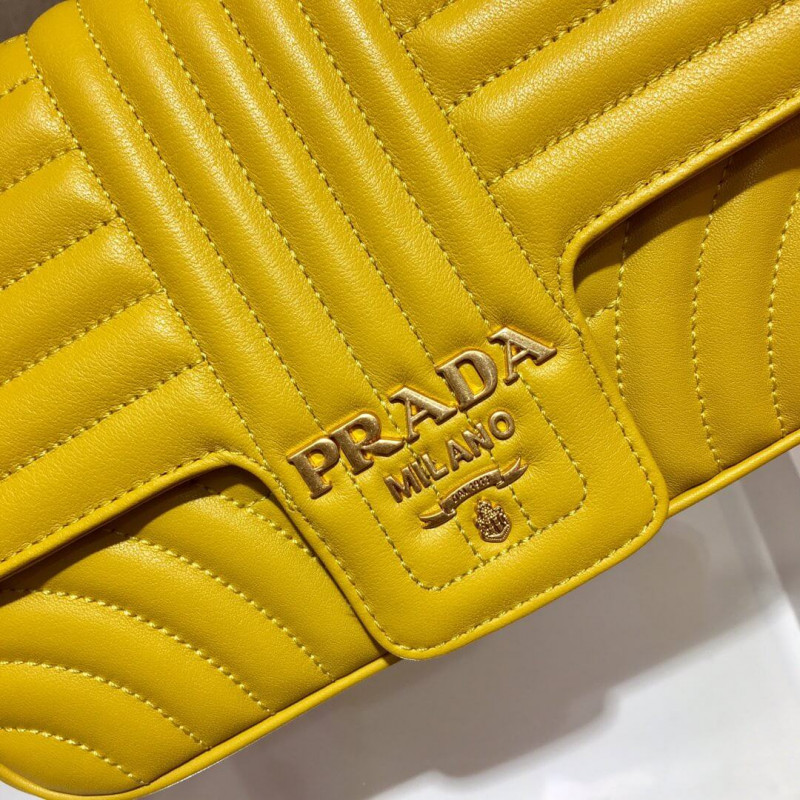 Prada Diagramme Medium Leather Bag 1BD108 Gold Hardware Easybags7768